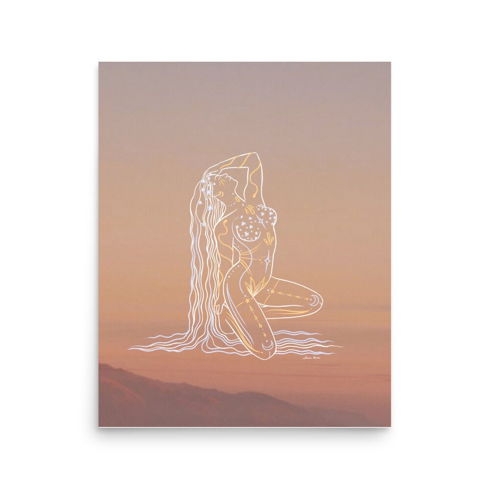 Spring Goddess Print | Empowered Divine Feminine Art | Boho Wall Art