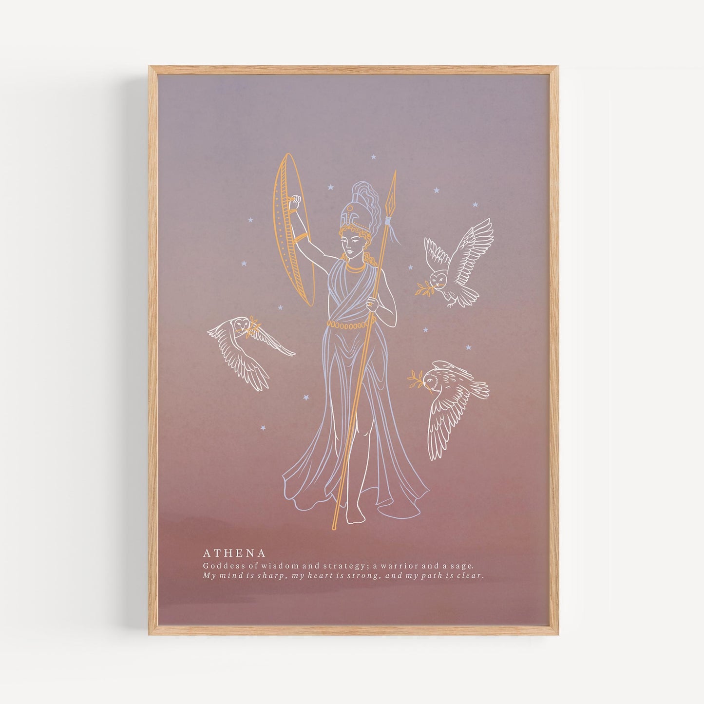 Athena Greek Goddess Print: Wisdom, Strategy, Strength - Matte
