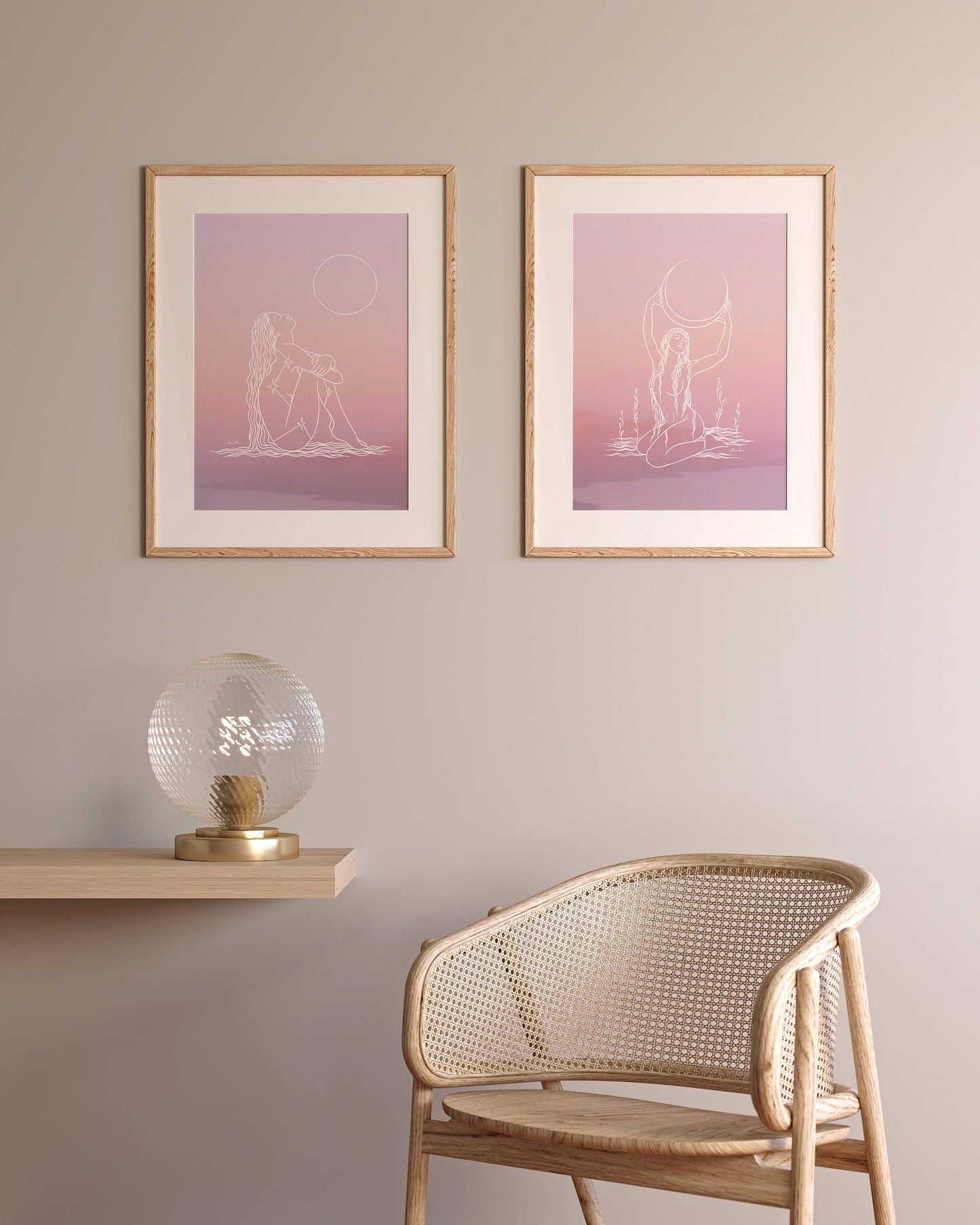 Crescent Moon Goddess Print | Spiritual Art | Divine Feminine