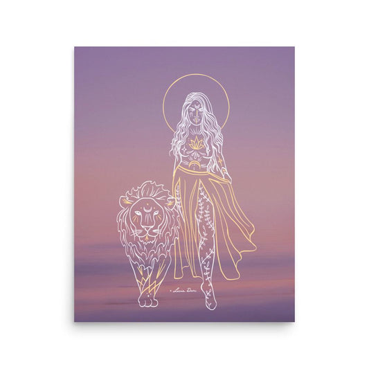 Lion Goddess Print | Spiritual Art | Boho Wall Art