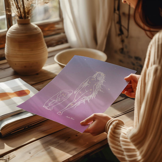 Cosmic Lioness Print | Goddess Art | Spiritual Decore