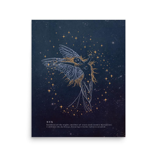 Nyx Goddess Print: Divine Feminine Art, Mythology Poster