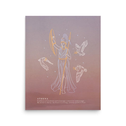 Athena Greek Goddess Print: Wisdom, Strategy, Strength - Matte