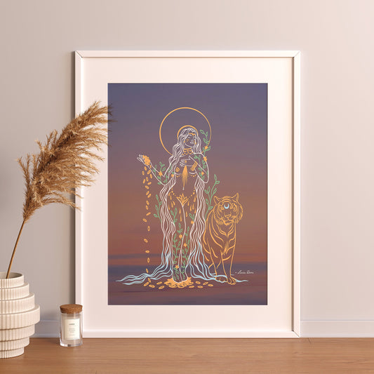 Abundance Goddess | Spiritual Decor | Boho Wall Art