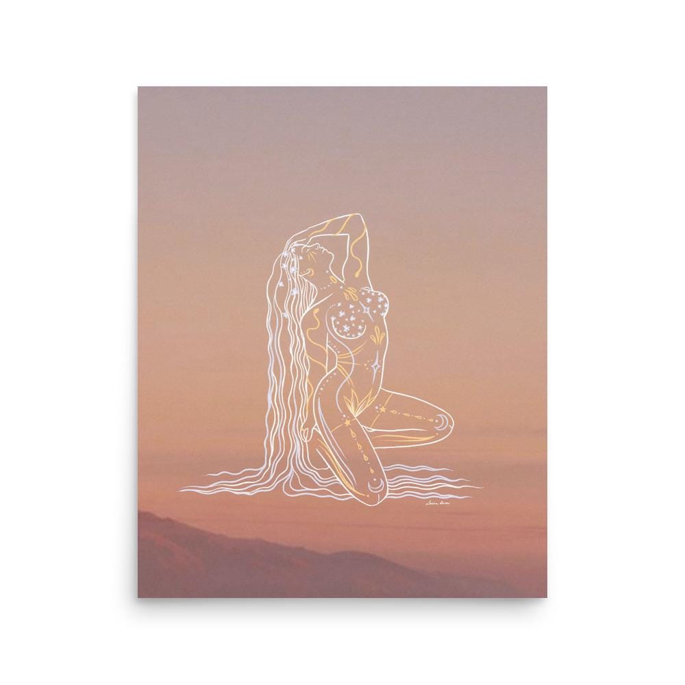 Rebirth Goddess Print |  Spiritual Decor | Divine Feminine Art
