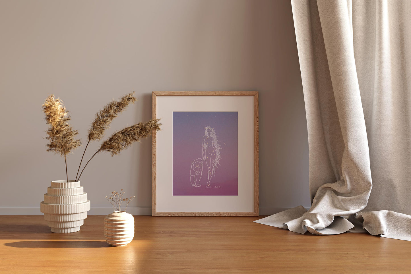 Cosmic Lioness Print | Goddess Art | Spiritual Decore