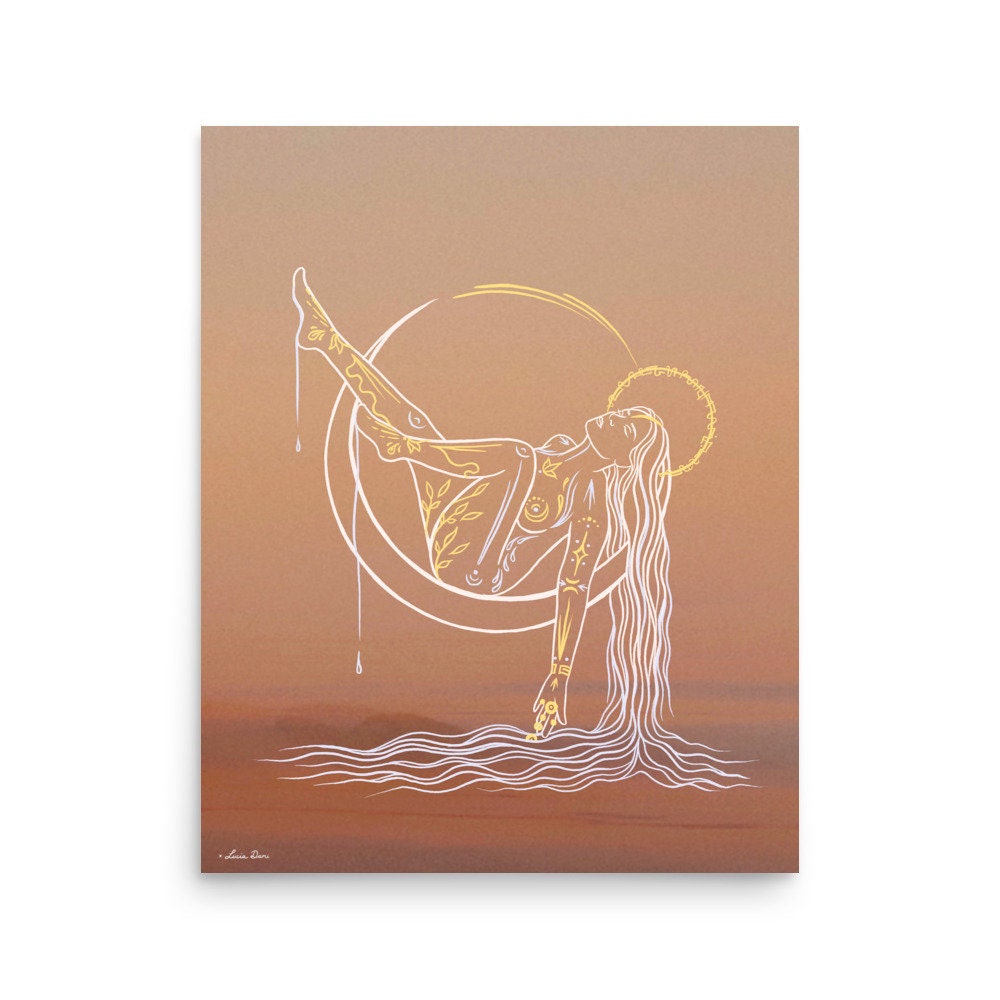 Restful Goddess Print | Boho Wall Art | Self Love Art