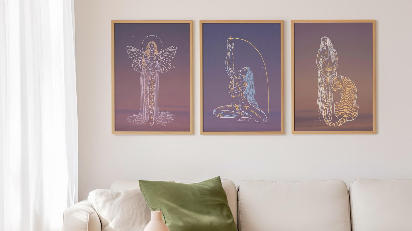 Dreaming Goddess Print | Spiritual Decor | Divine Feminine Art