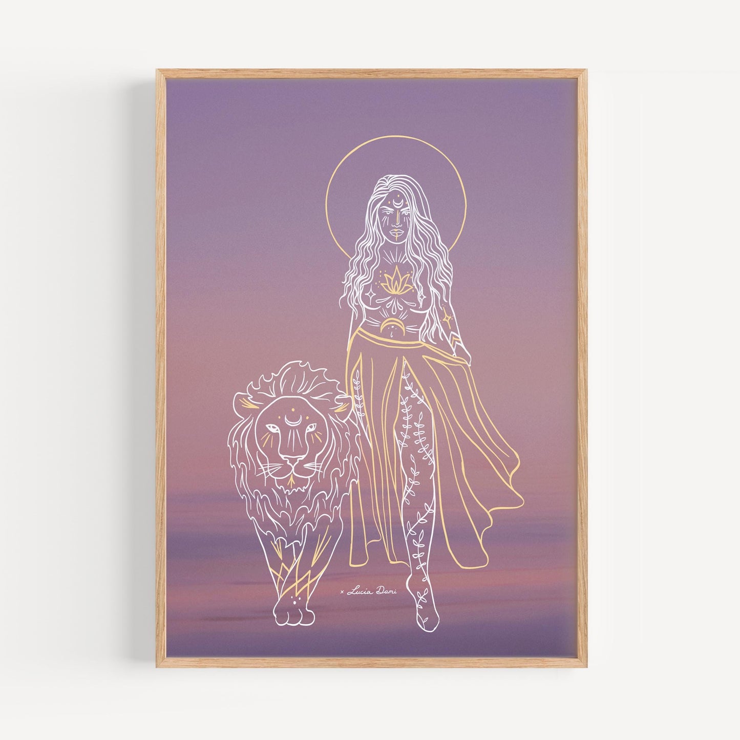 Lion Goddess Print | Spiritual Art | Boho Wall Art