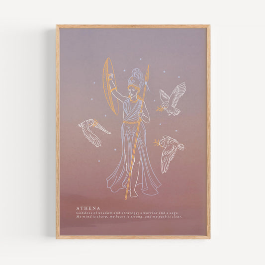 Athena Greek Goddess Print: Wisdom, Strategy, Strength - Matte