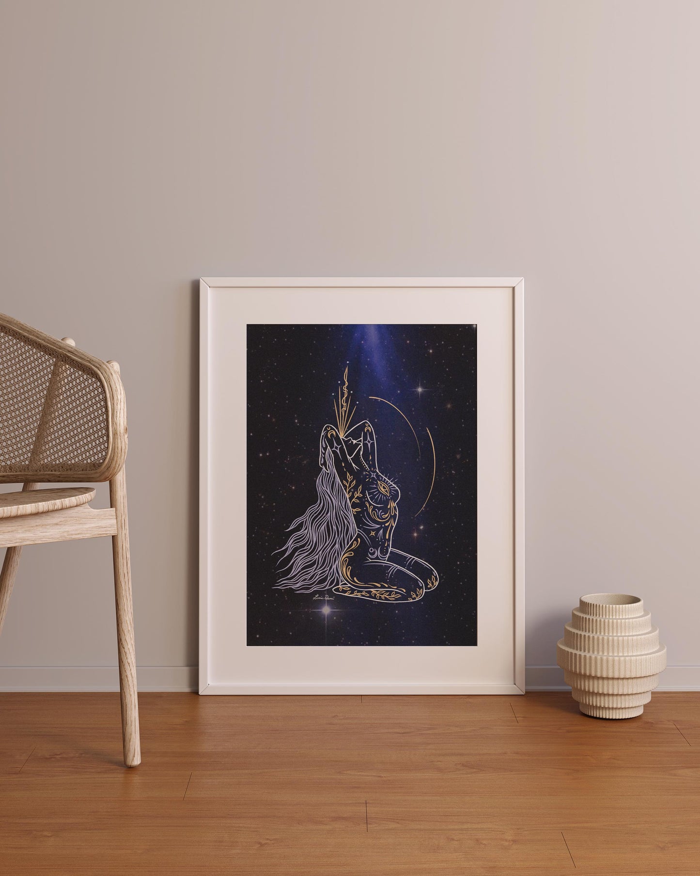 Night Bloom Goddess Print | Spiritual Decor | Divine Feminine Art