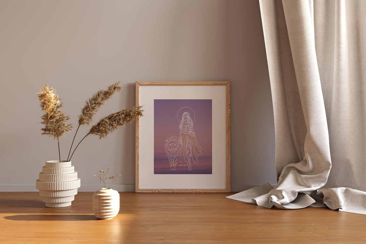 Lion Goddess Print | Spiritual Art | Boho Wall Art