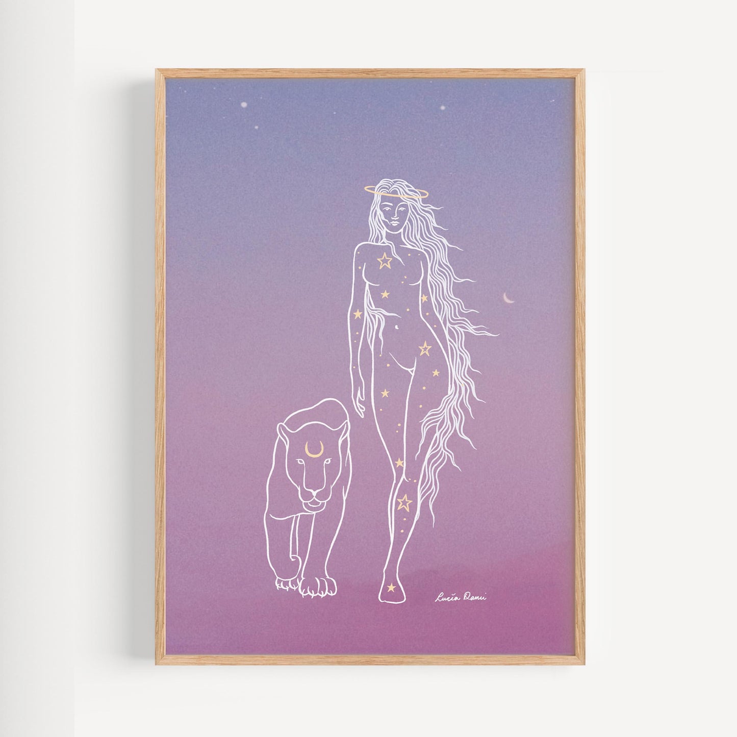 Cosmic Lioness Print | Goddess Art | Spiritual Decore