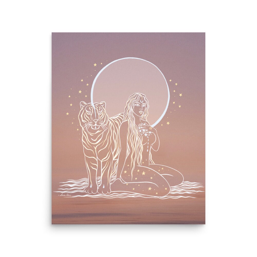 Tiger Goddess | Spiritual Art | Boho Wall Art