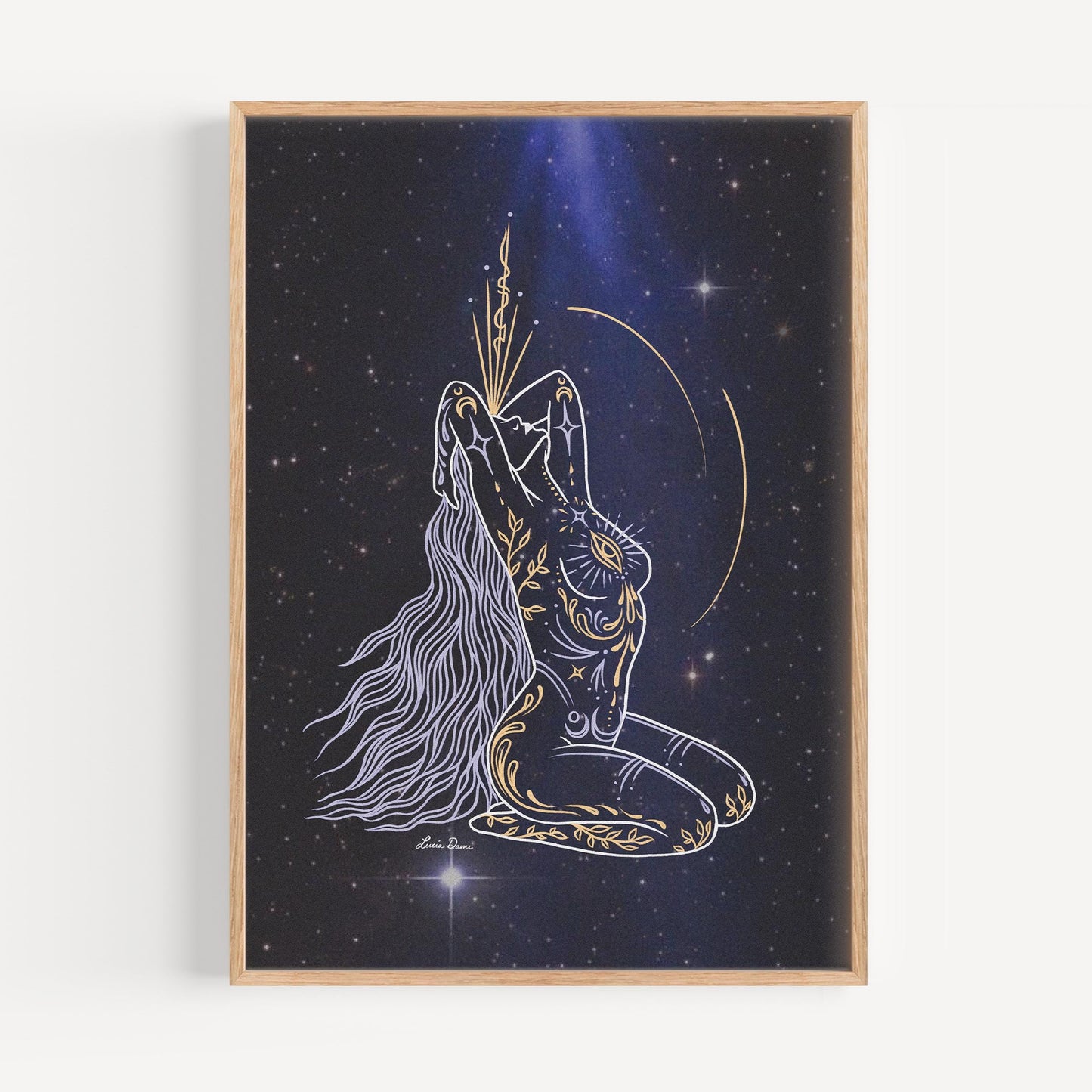 Night Bloom Goddess Print | Spiritual Decor | Divine Feminine Art