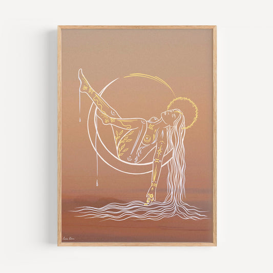 Restful Goddess Print | Boho Wall Art | Self Love Art