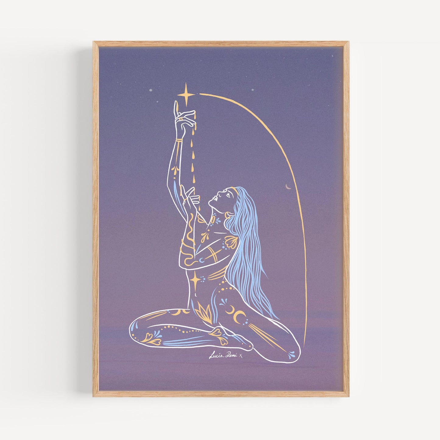 Dreaming Goddess Print | Spiritual Decor | Divine Feminine Art