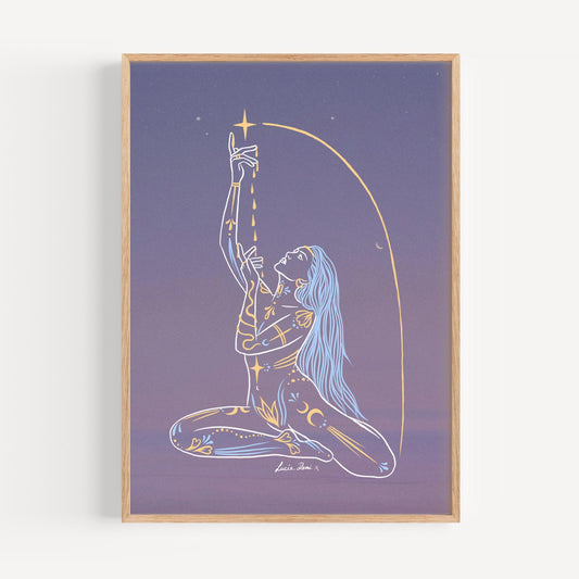 Dreaming Goddess Print | Spiritual Decor | Divine Feminine Art