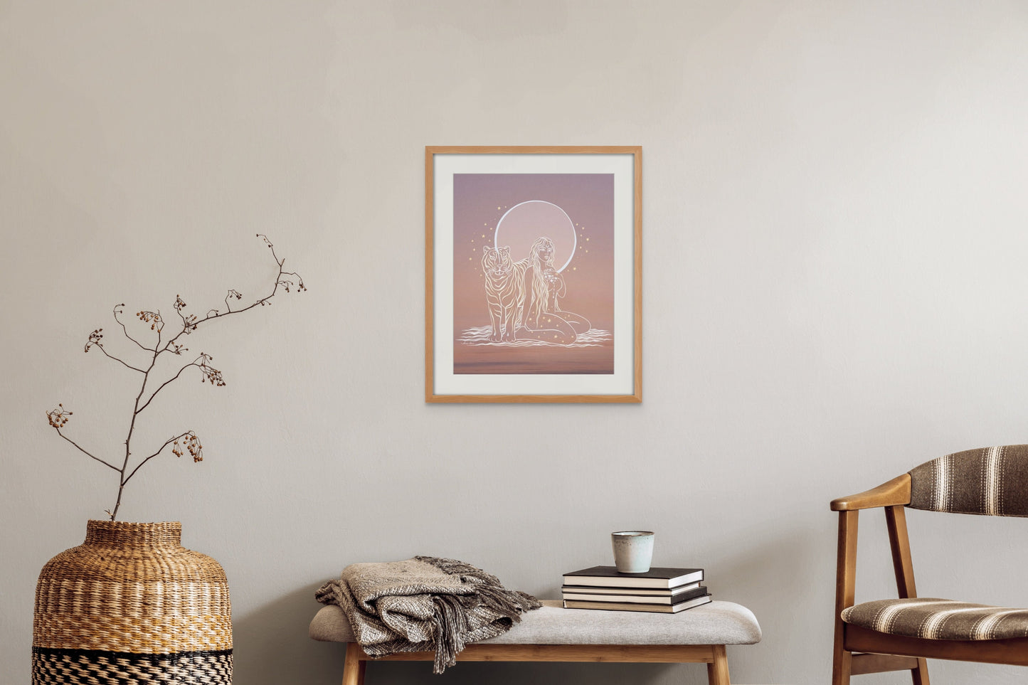Tiger Goddess | Spiritual Art | Boho Wall Art