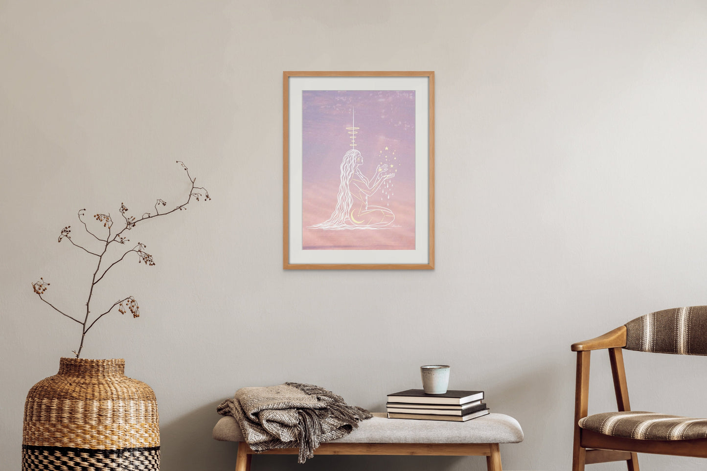 Cosmic Goddess Print | Spiritual Art | Boho Wall Art