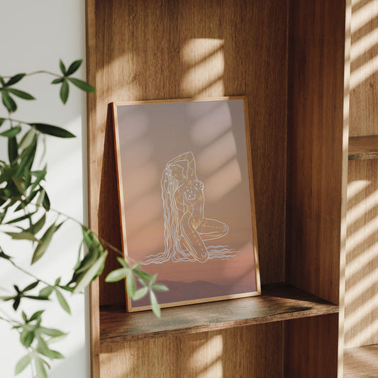 Spring Goddess Print | Empowered Divine Feminine Art | Boho Wall Art