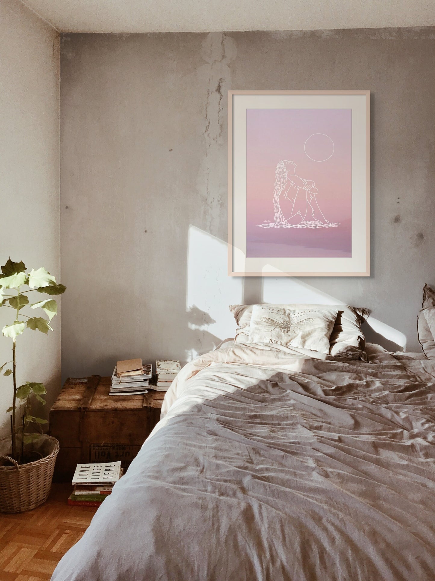 New Moon Goddess Print | Spiritual Wall Art | Cosmic Art