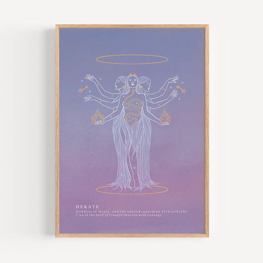 Hekate Goddess Print: Keeper of Crossroads, Witchcraft Decor