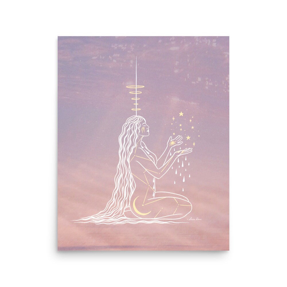 Cosmic Goddess Print | Spiritual Art | Boho Wall Art