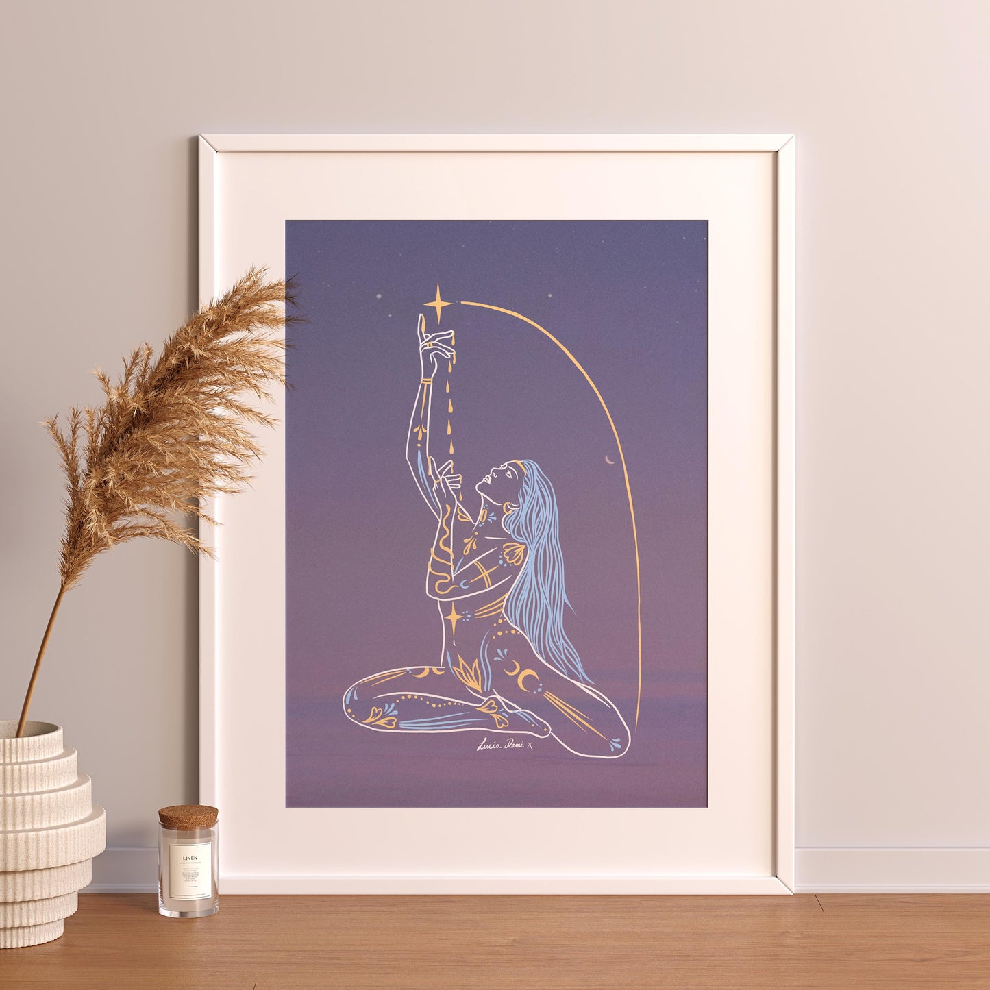 Dreaming Goddess Print | Spiritual Decor | Divine Feminine Art