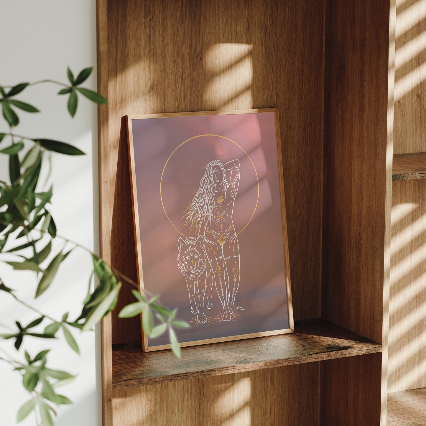 Wolf Woman Print | Spirit Animal Art | Boho Wall Art | Divine Feminine Nature