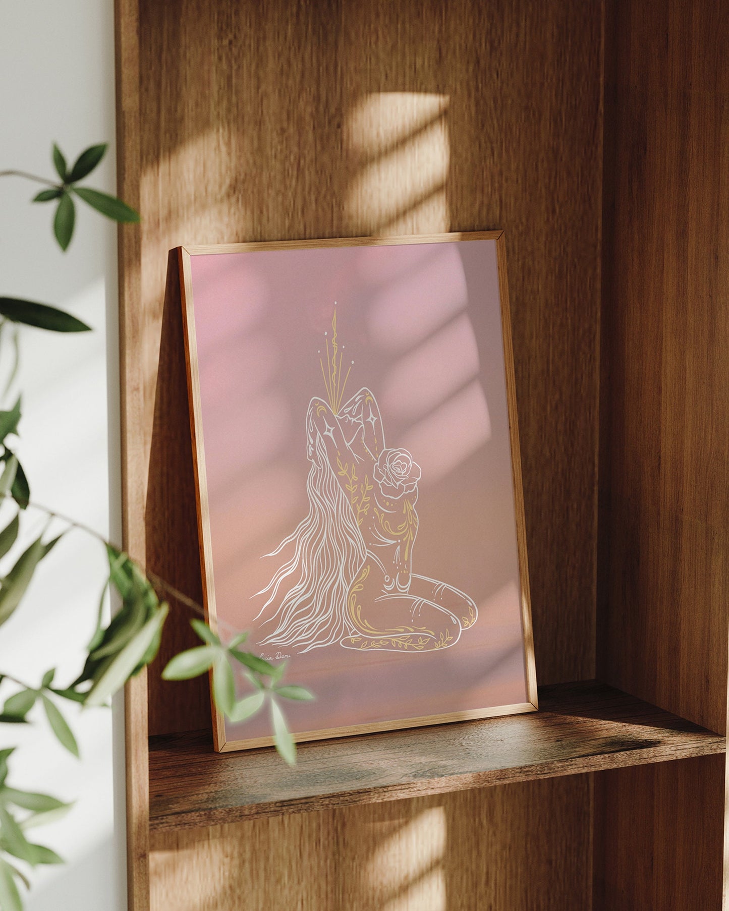 Rose Heart Goddess Print | Spiritual Decor | Divine Feminine Art