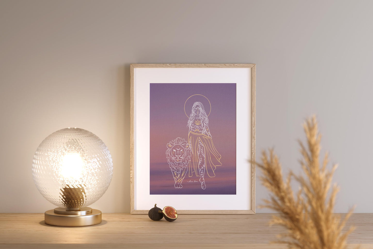 Lion Goddess Print | Spiritual Art | Boho Wall Art