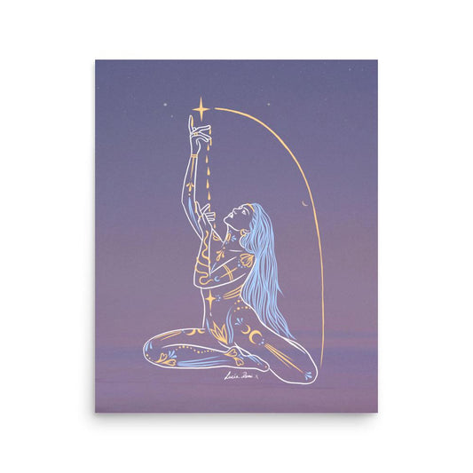 Dreaming Goddess Print | Spiritual Decor | Divine Feminine Art