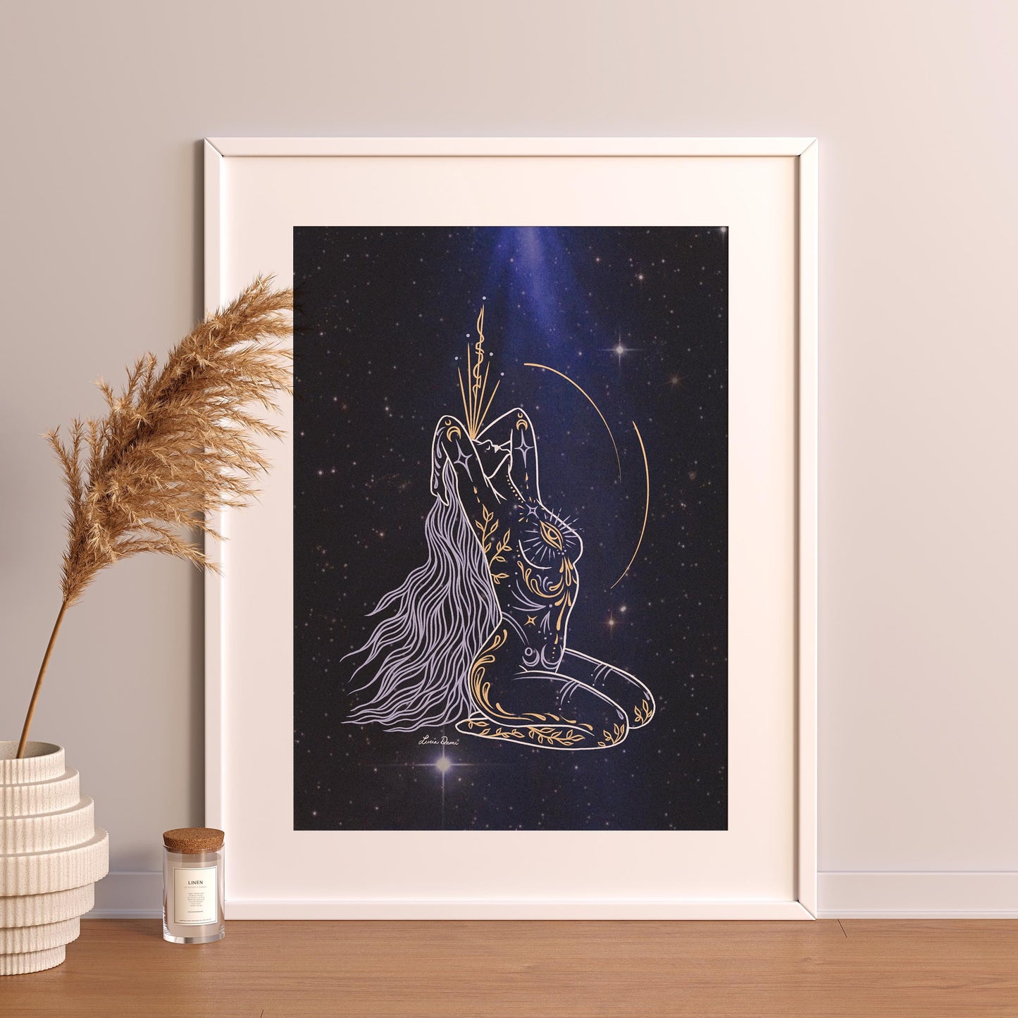 Night Bloom Goddess Print | Spiritual Decor | Divine Feminine Art