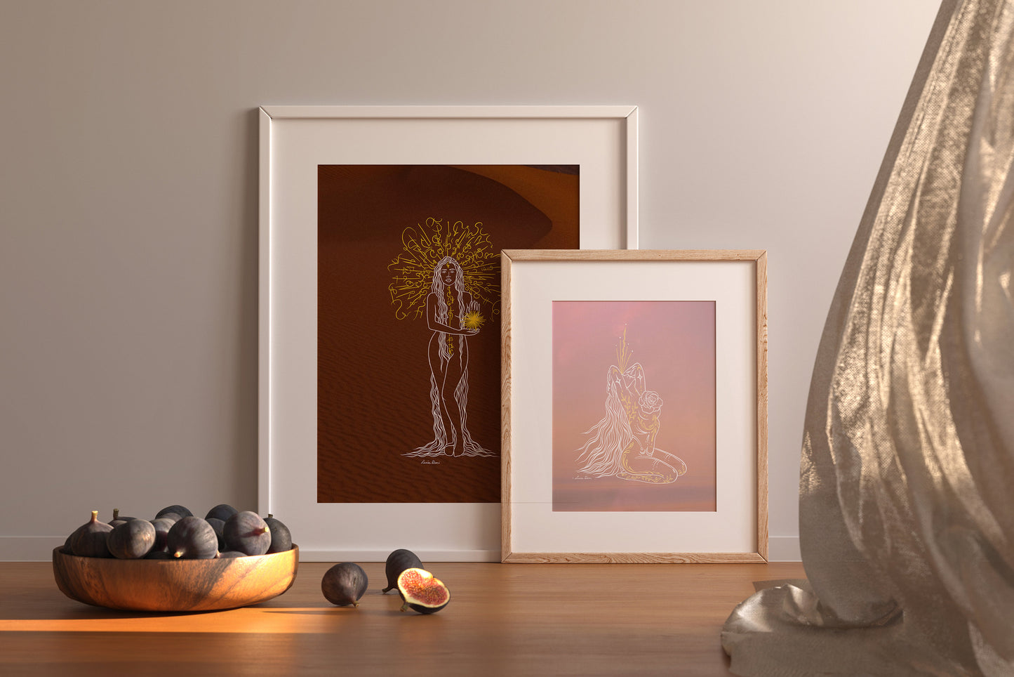 Rose Heart Goddess Print | Spiritual Decor | Divine Feminine Art