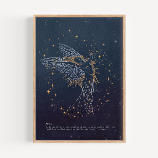 Nyx Goddess Print: Divine Feminine Art, Mythology Poster