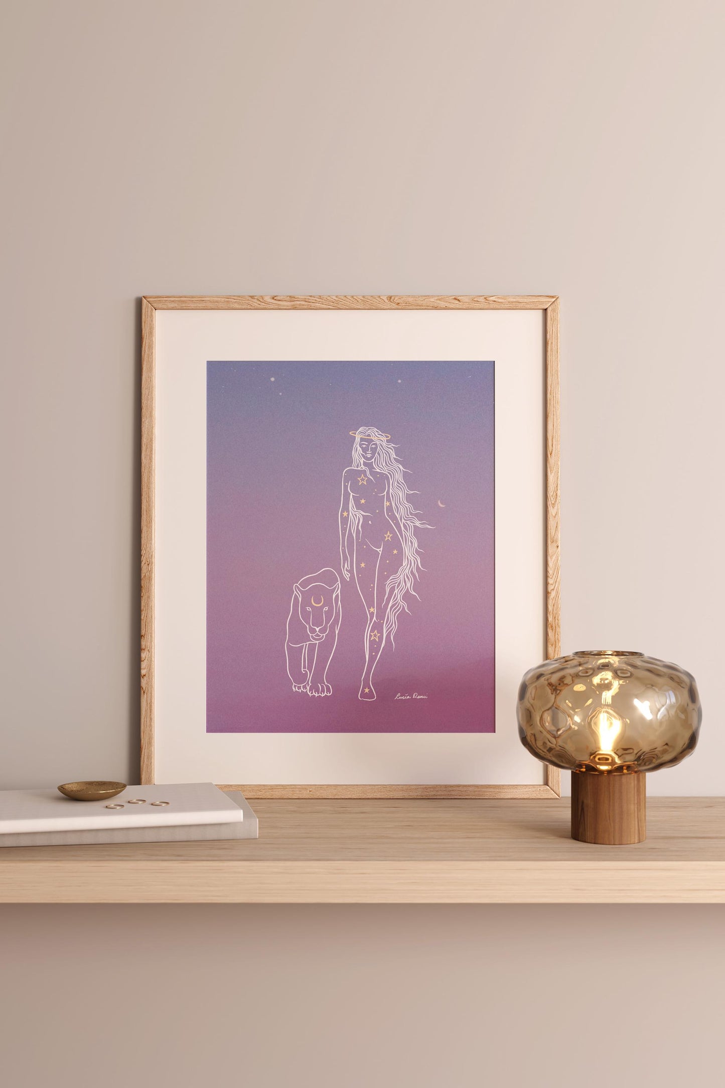 Cosmic Lioness Print | Goddess Art | Spiritual Decore