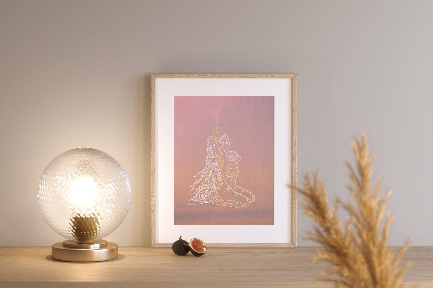 Rose Heart Goddess Print | Spiritual Decor | Divine Feminine Art